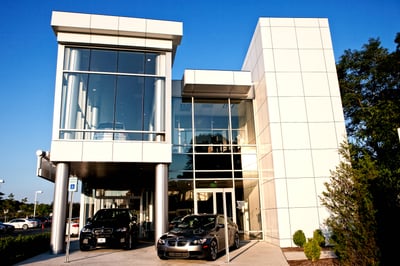 BMW Dealership with large glass windows