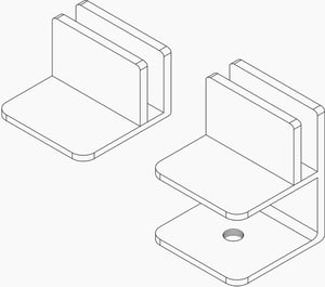 Dillmeier proprietary clamps for glass dividers