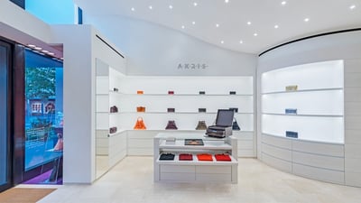 Boutique with beautiful glass shelves