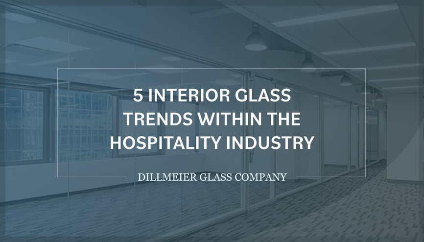 Ghosted image of glass office wall and text - 5 Interior Glass Trends Within the Hospitality Industry