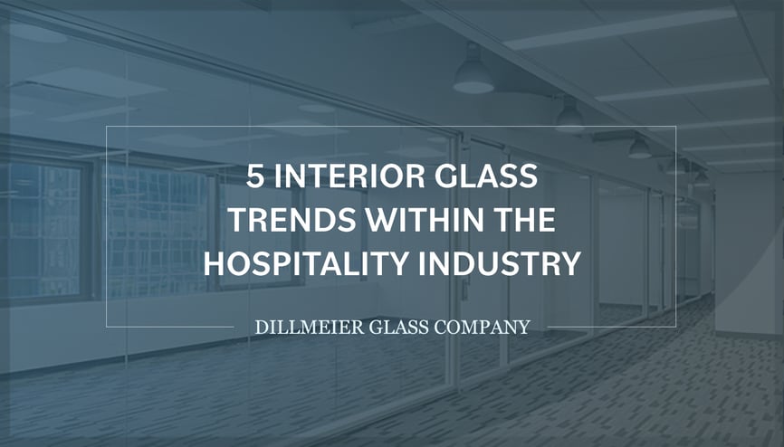Ghosted image of glass office wall and text - 5 Interior Glass Trends Within the Hospitality Industry