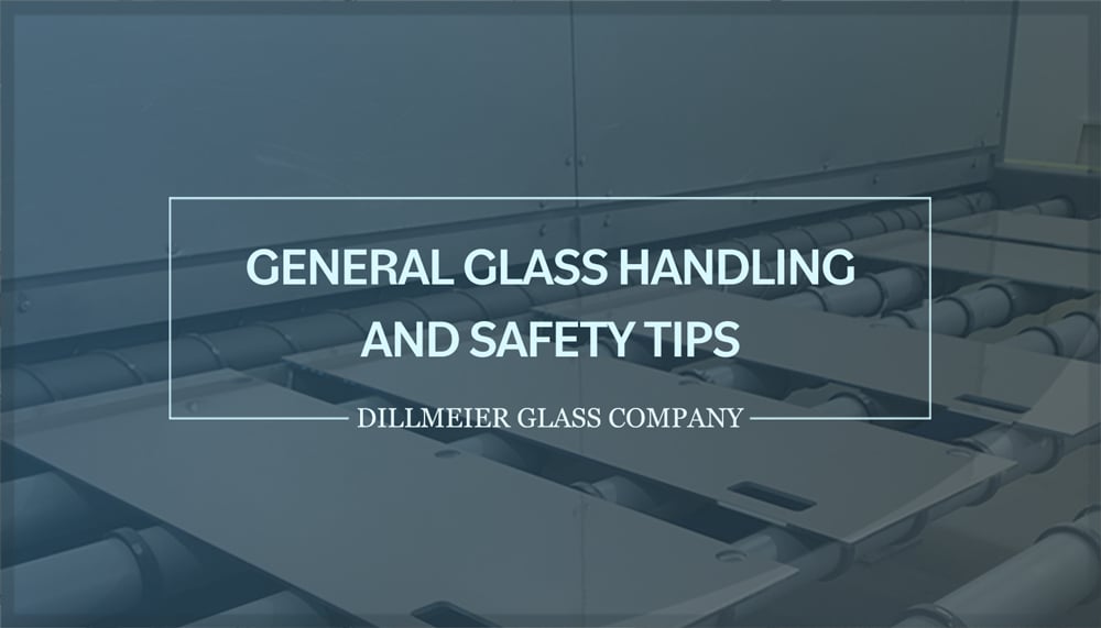 Glass assembly line with text - General Glass Handling and Safety Tips