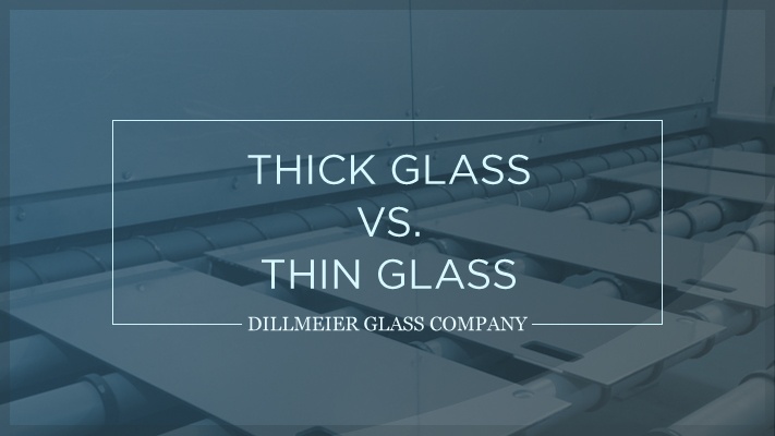 Slabs of glass with text - Thick Glass vs. Thin Glass