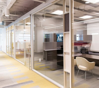  Modular Glass Office Walls in large office