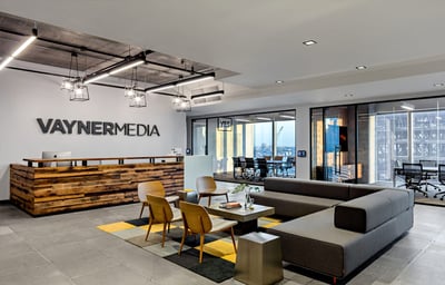 Vayner Media beautiful office with glass office walls