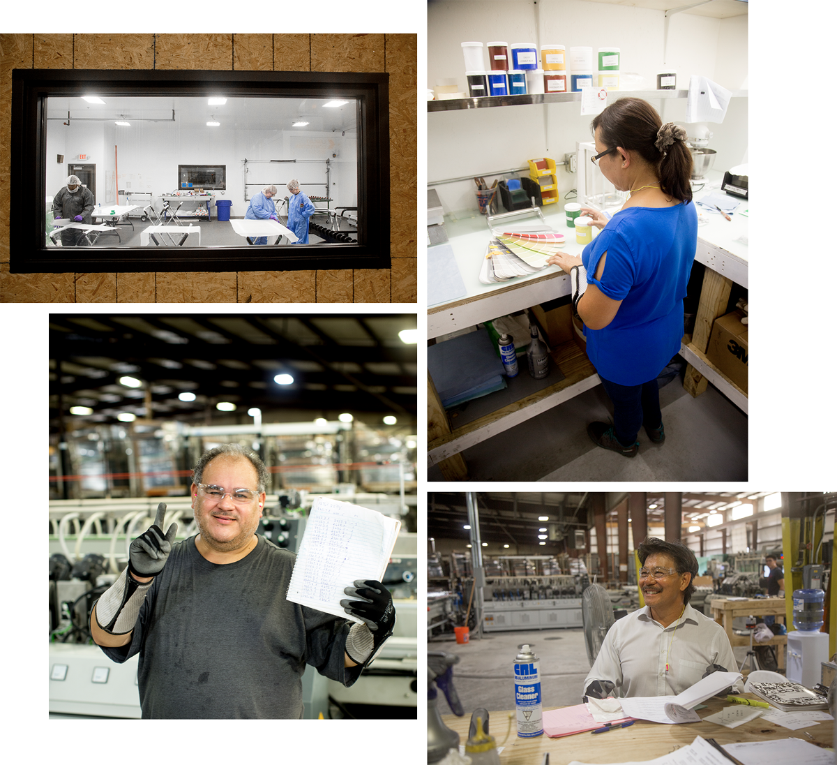 Collage of Dillmeier Employees working in the factory and offices