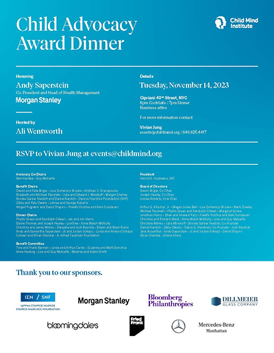 Child Advocacy Award Dinner Invitation