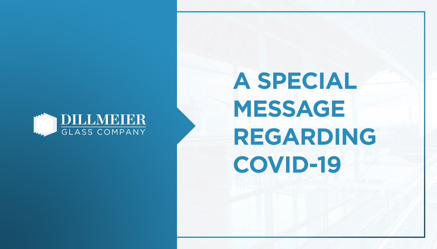 A special message regarding covid-19 - text graphic