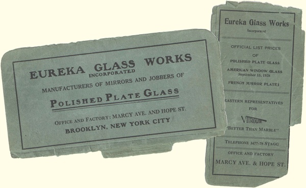 Eureka Glass Works original branded paper